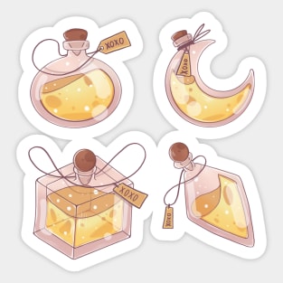 Yellow witch potions sticker set Sticker